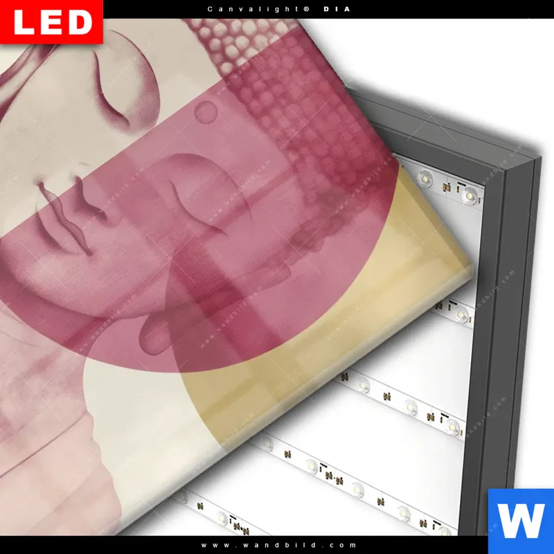 Wechselmotiv Acrylglas Canvalight® DIA | Buddha in sanfter Balance | Quadrat