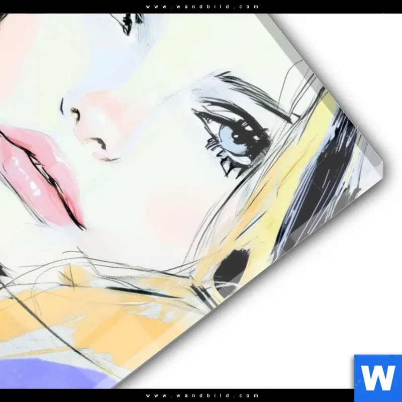 Acrylglasbild | Verträumter Blick einer Frau | Hochformat