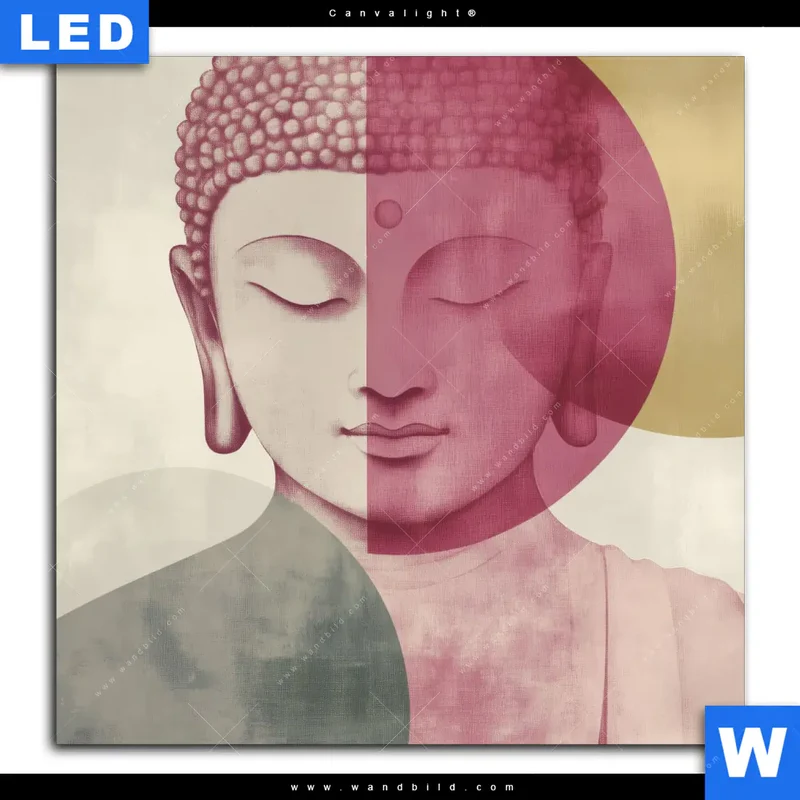 Canvalight® Leuchtbild | Buddha in sanfter Balance | Quadrat