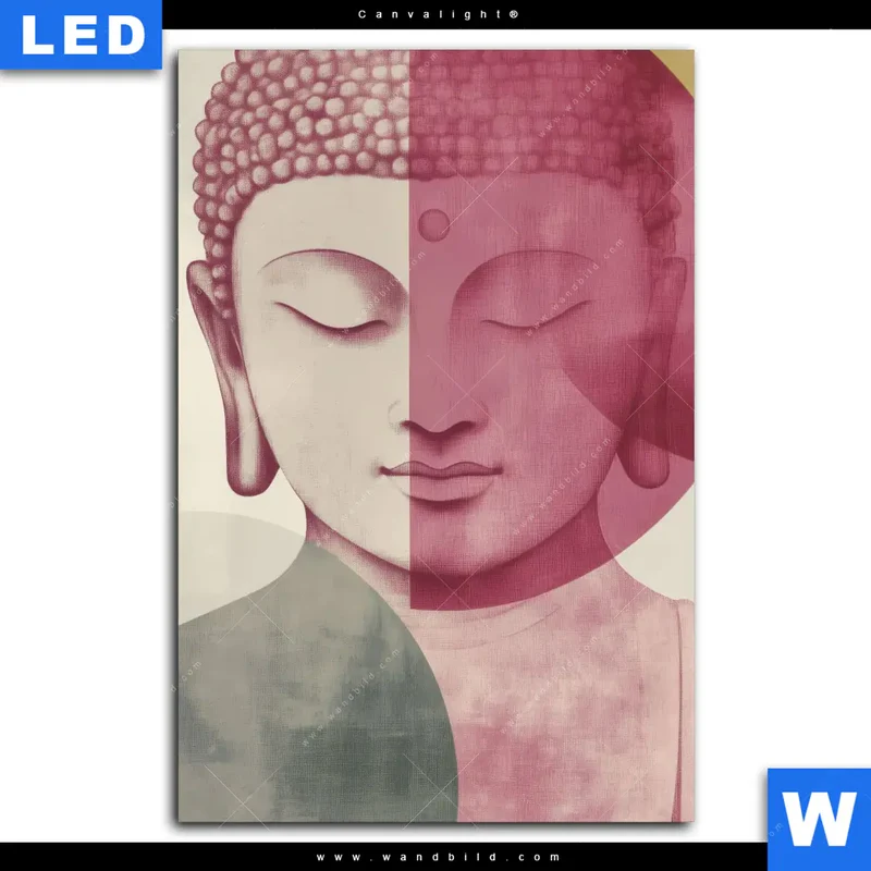 Canvalight® Leuchtbild | Buddha in sanfter Balance | Hochformat