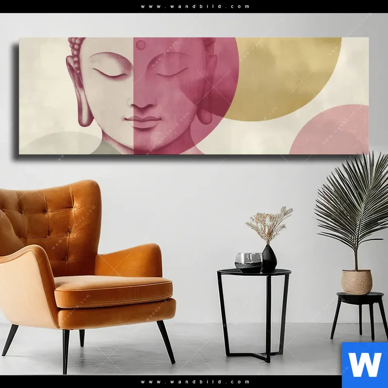 Leinwandbild | Buddha in sanfter Balance | Panorama