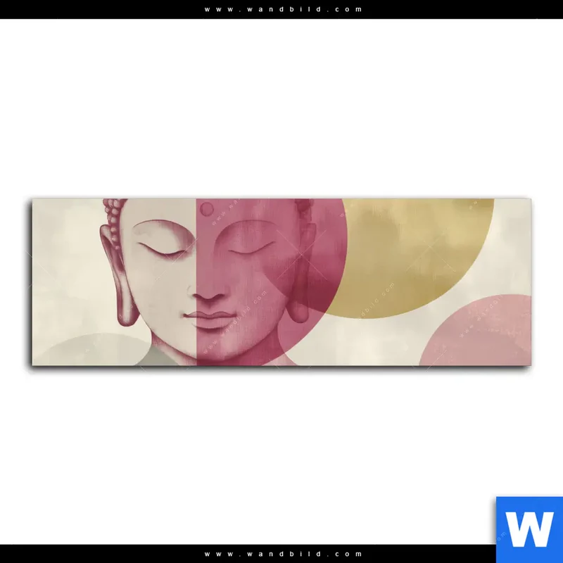 Leinwandbild | Buddha in sanfter Balance | Panorama