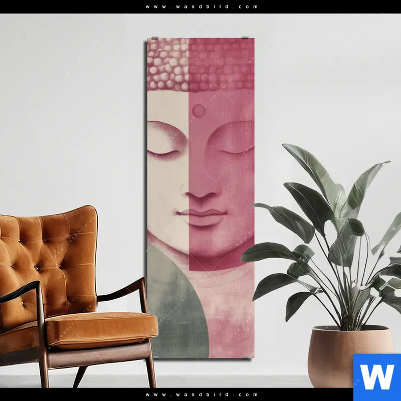 Alu-Dibond Bild | Buddha in sanfter Balance | Schmal