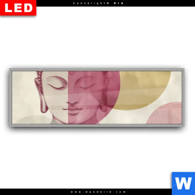 Leuchtbild Acrylglas Canvalight® DIA | Buddha in sanfter Balance | Panorama
