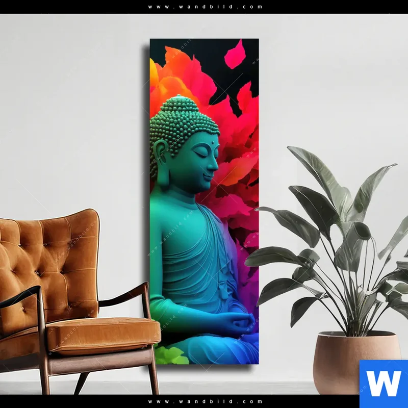 Leinwandbild | Meditierender Buddha | Schmal