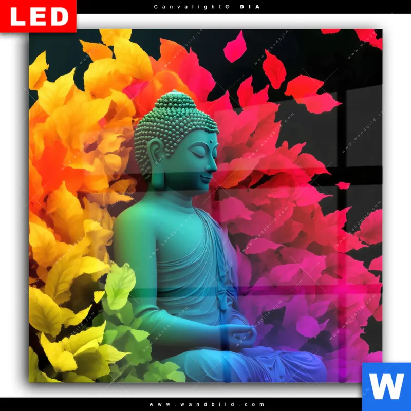 Wechselmotiv Acrylglas Canvalight® DIA | Meditierender Buddha | Quadrat