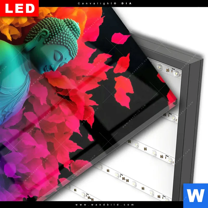 Wechselmotiv Acrylglas Canvalight® DIA | Meditierender Buddha | Quadrat