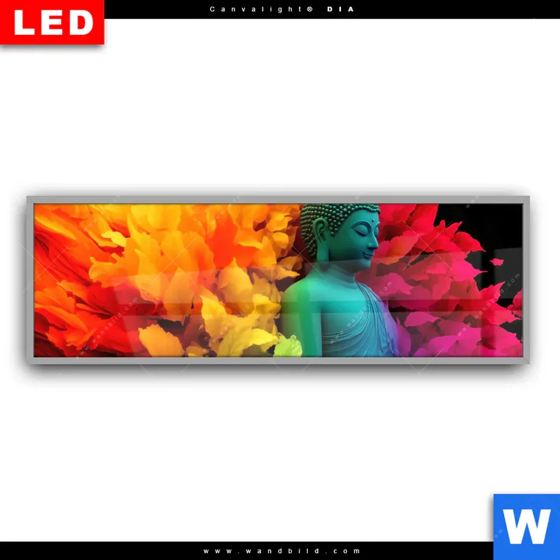 Leuchtbild Acrylglas Canvalight® DIA | Meditierender Buddha | Panorama