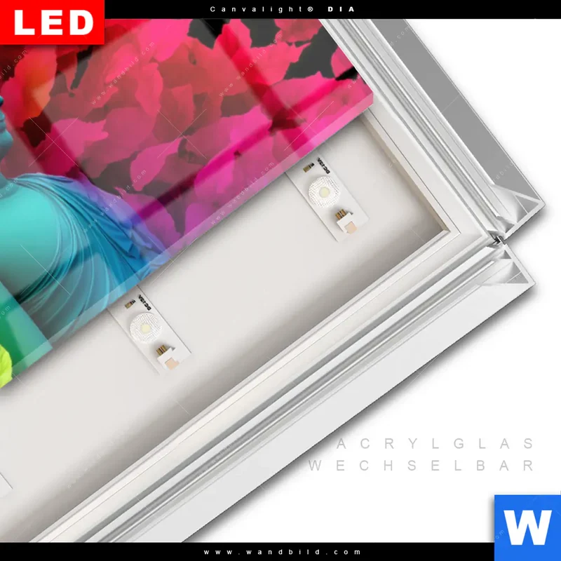 Leuchtbild Acrylglas Canvalight® DIA | Meditierender Buddha | Panorama