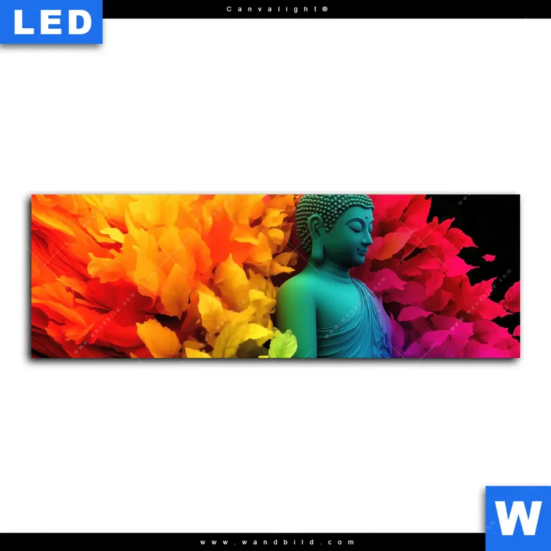 Canvalight® Leuchtbild | Meditierender Buddha | Panorama