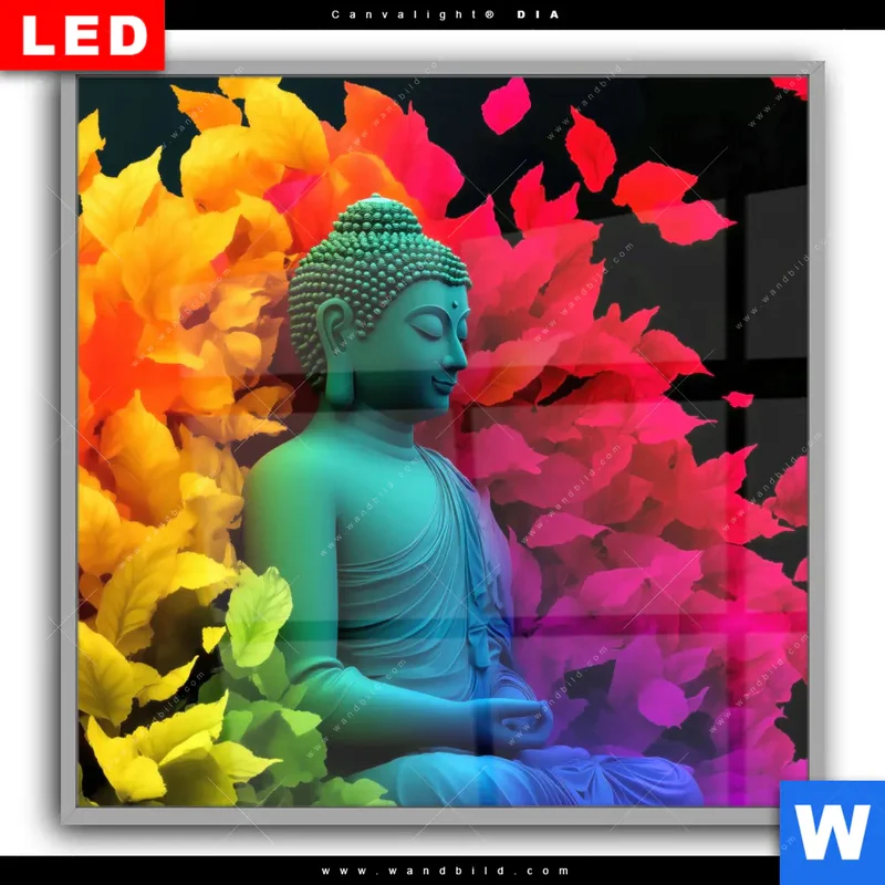 Leuchtbild Acrylglas Canvalight® DIA | Meditierender Buddha | Quadrat