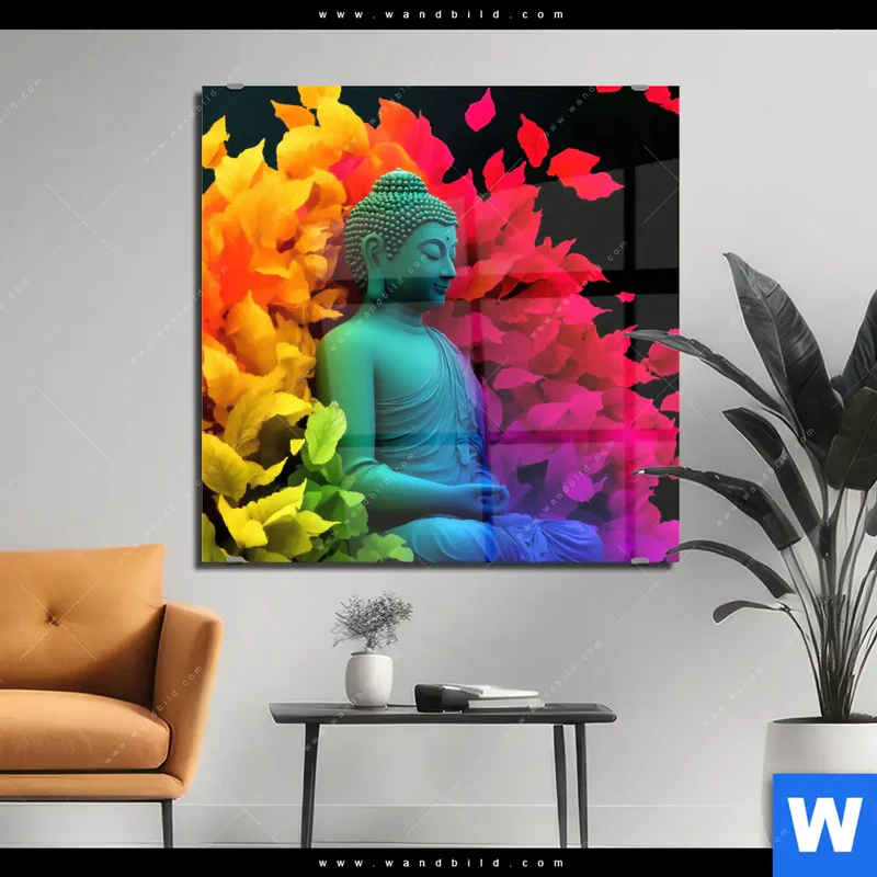 Acrylglasbild | Meditierender Buddha | Quadrat