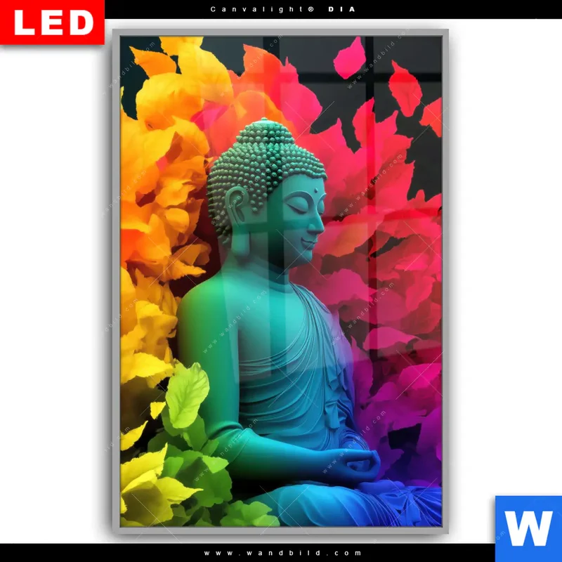 Leuchtbild Acrylglas Canvalight® DIA | Meditierender Buddha | Hochformat