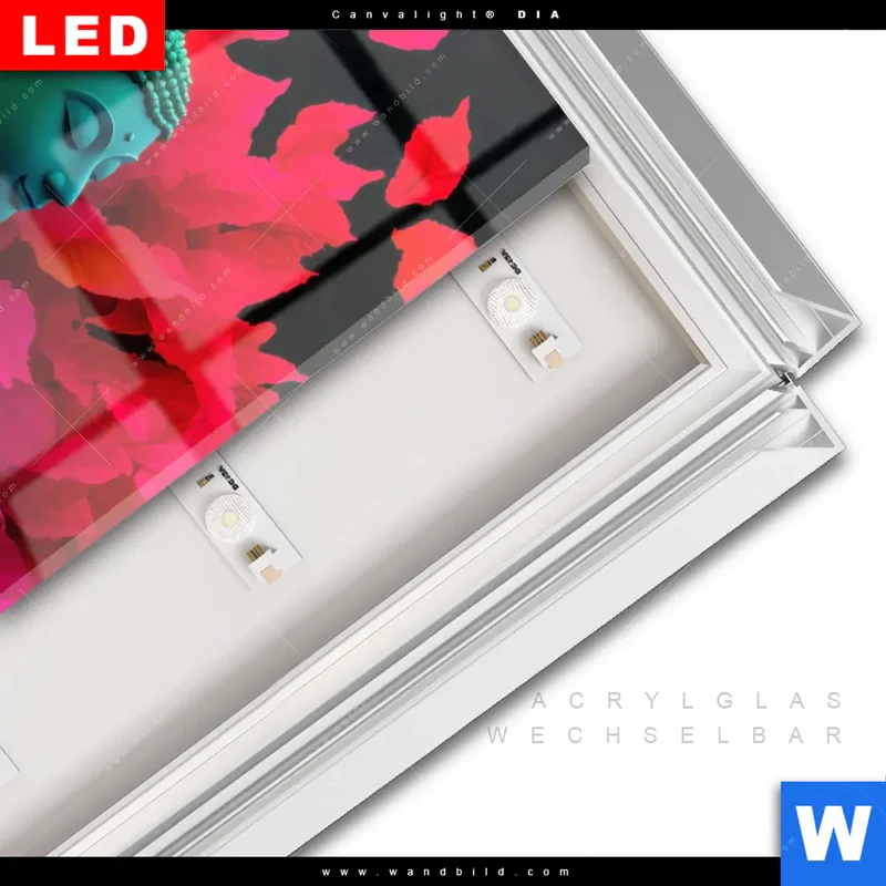 Leuchtbild Acrylglas Canvalight® DIA | Meditierender Buddha | Hochformat