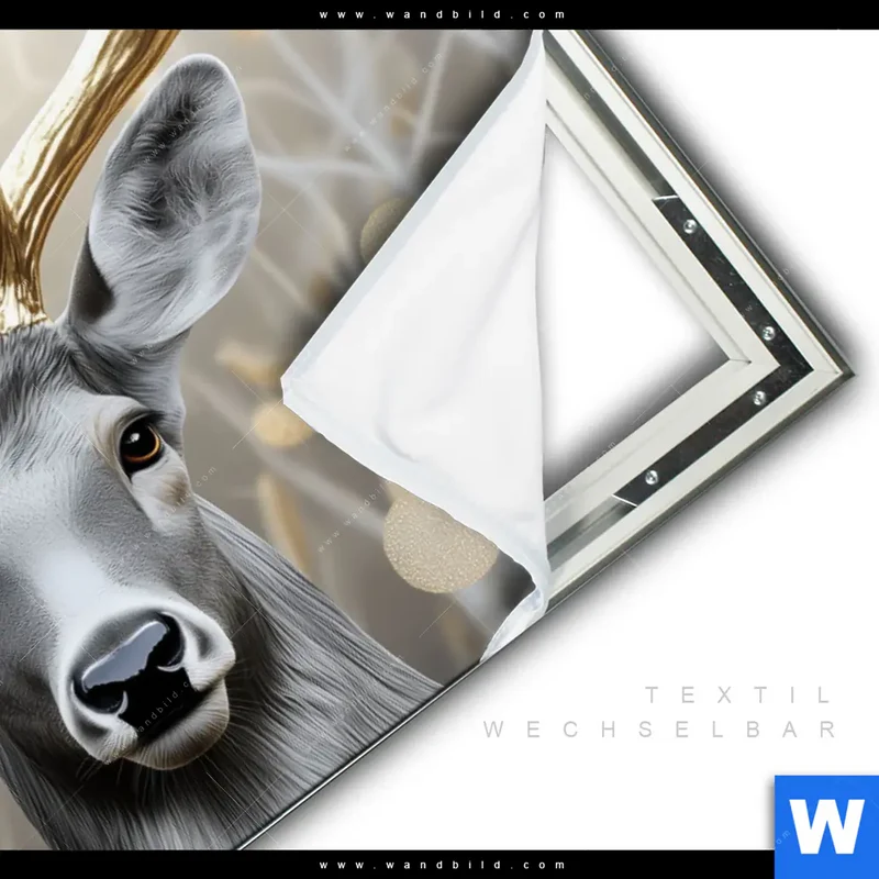 Spannbild | Hirsch mit goldenem Geweih | Querformat