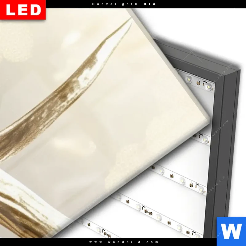 Wechselmotiv Acrylglas Canvalight® DIA | Hirsch mit goldenem Geweih | Schmal