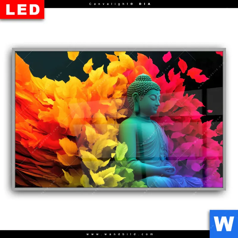 Leuchtbild Acrylglas Canvalight® DIA | Meditierender Buddha | Querformat