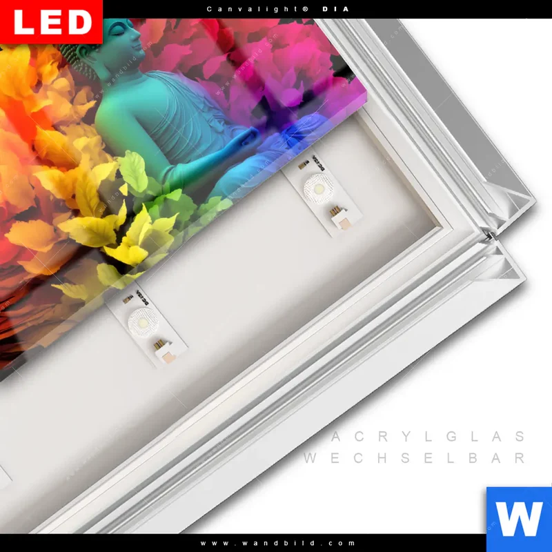 Leuchtbild Acrylglas Canvalight® DIA | Meditierender Buddha | Querformat