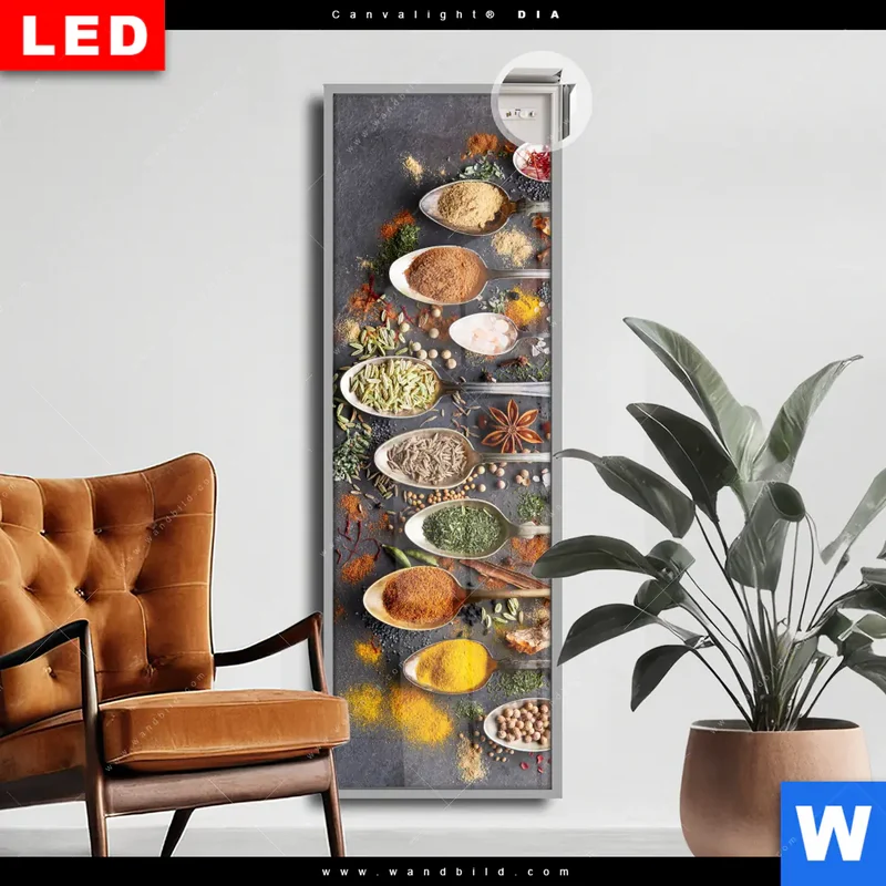 Leuchtbild Acrylglas Canvalight® DIA | Gewürzvielfalt aus aller Welt | Schmal