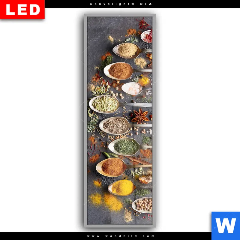 Leuchtbild Acrylglas Canvalight® DIA | Gewürzvielfalt aus aller Welt | Schmal