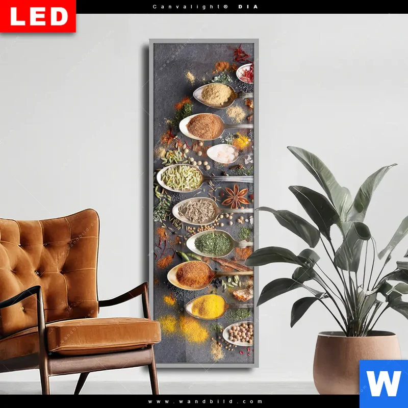 Wechselmotiv Acrylglas Canvalight® DIA | Gewürzvielfalt aus aller Welt | Schmal