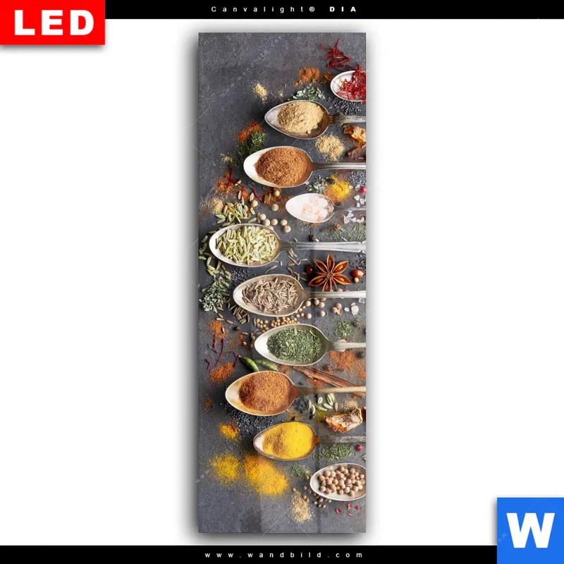 Wechselmotiv Acrylglas Canvalight® DIA | Gewürzvielfalt aus aller Welt | Schmal