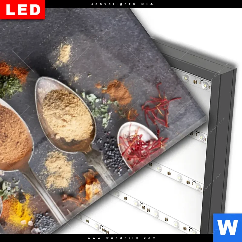 Wechselmotiv Acrylglas Canvalight® DIA | Gewürzvielfalt aus aller Welt | Schmal