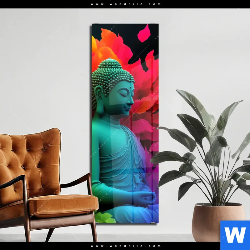 Acrylglasbild | Meditierender Buddha | Schmal