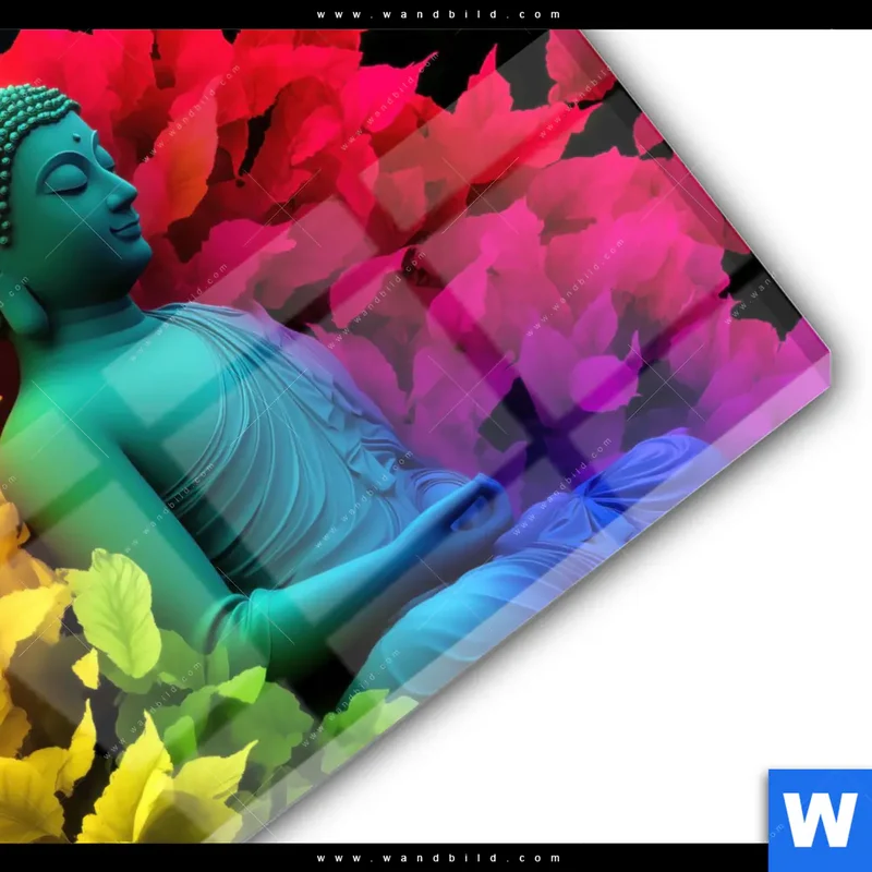 Acrylglasbild | Meditierender Buddha | Rund
