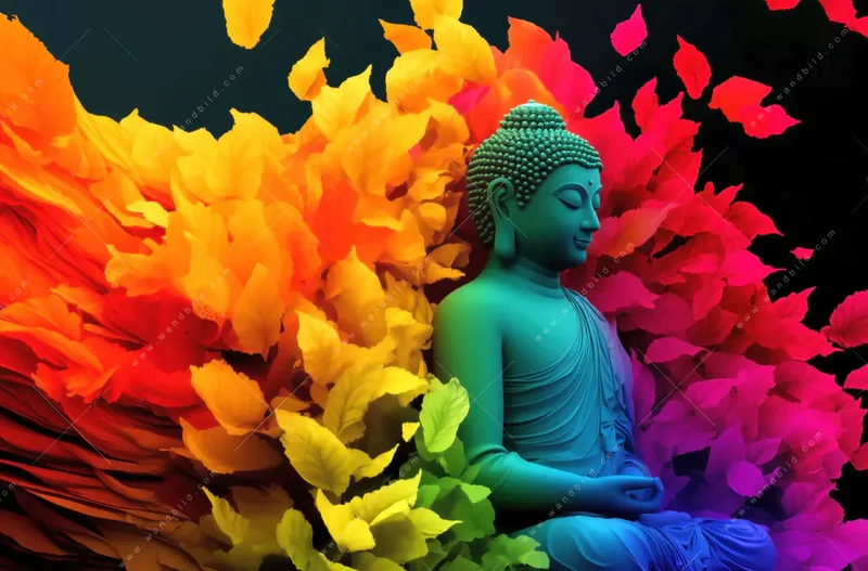 Leuchtbild Acrylglas Canvalight® DIA | Meditierender Buddha | Schmal