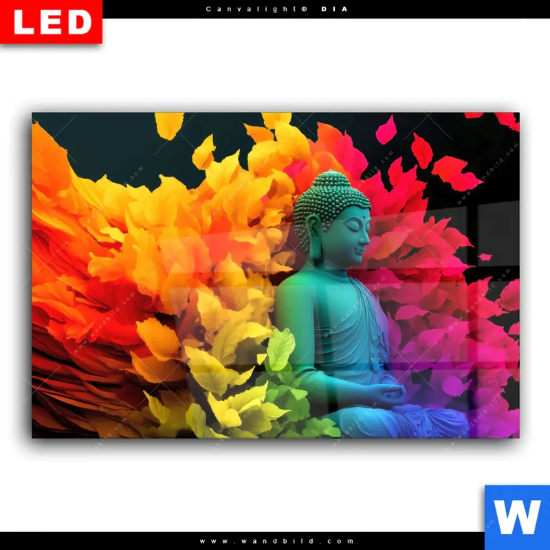 Wechselmotiv Acrylglas Canvalight® DIA | Meditierender Buddha | Querformat