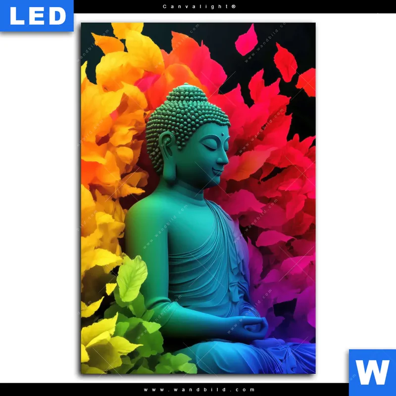 Canvalight® Leuchtbild | Meditierender Buddha | Hochformat