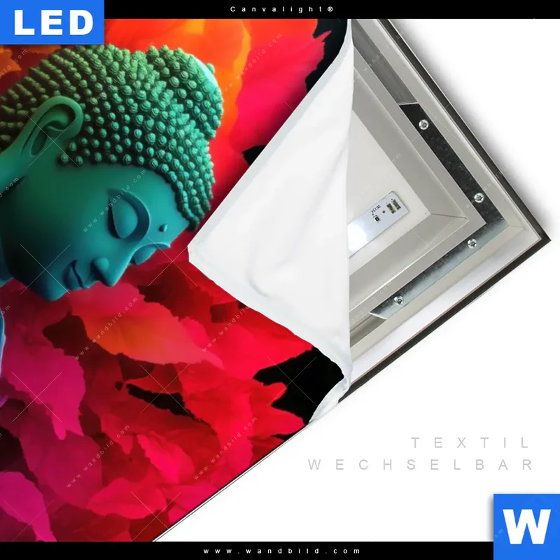 Canvalight® Leuchtbild | Meditierender Buddha | Hochformat
