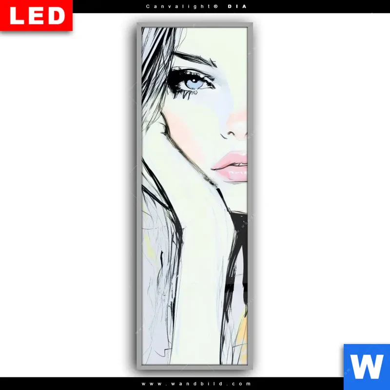 Leuchtbild Acrylglas Canvalight® DIA | Verträumter Blick einer Frau | Schmal