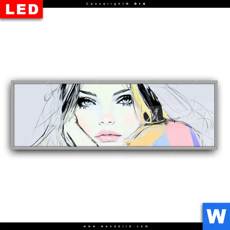 Leuchtbild Acrylglas Canvalight® DIA | Verträumter Blick einer Frau | Panorama