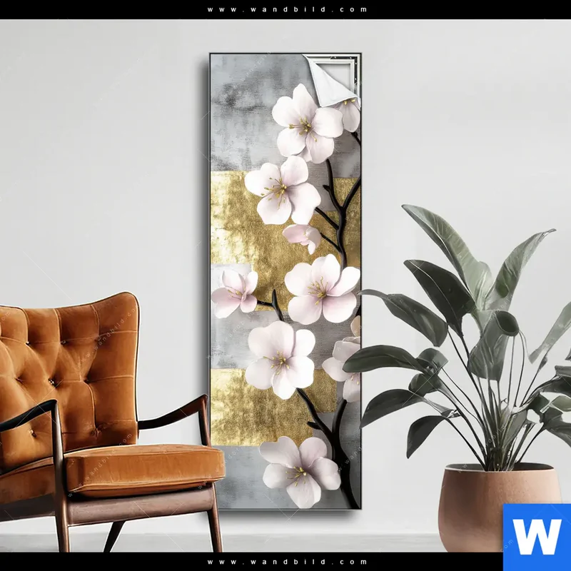 Spannbild | Kirschblüten in goldener Harmonie | Schmal