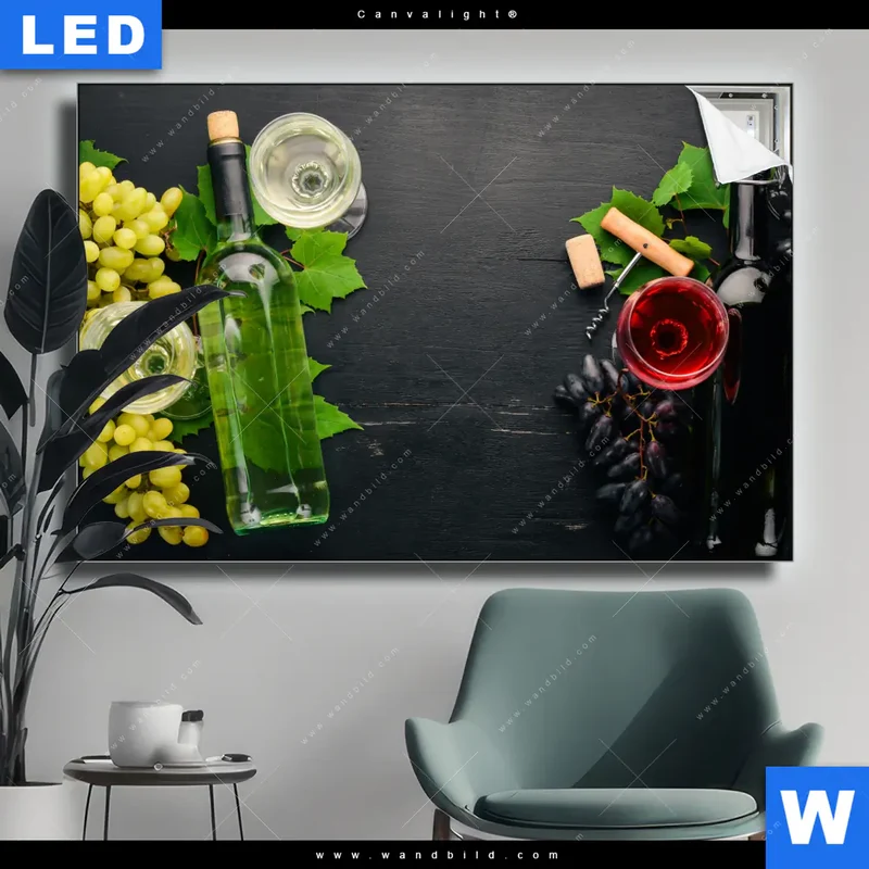 Canvalight® Leuchtbild | Trauben | Wein | Tradition | Querformat
