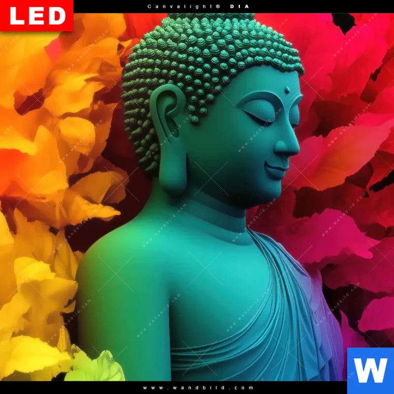 Wechselmotiv Acrylglas Canvalight® DIA | Meditierender Buddha | Hochformat