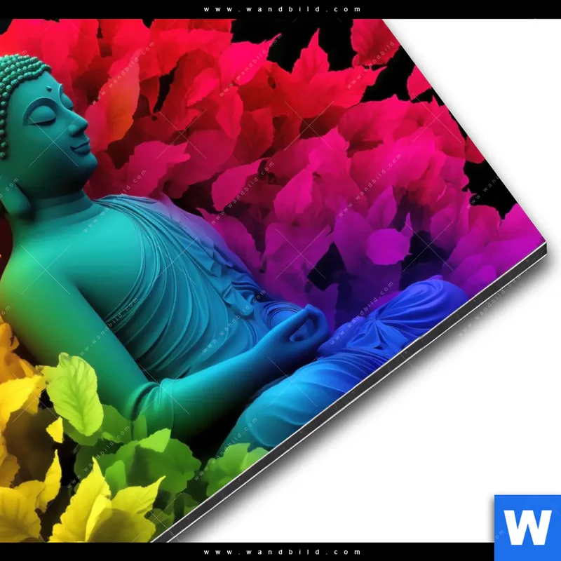 Alu-Dibond Bild | Meditierender Buddha | Quadrat