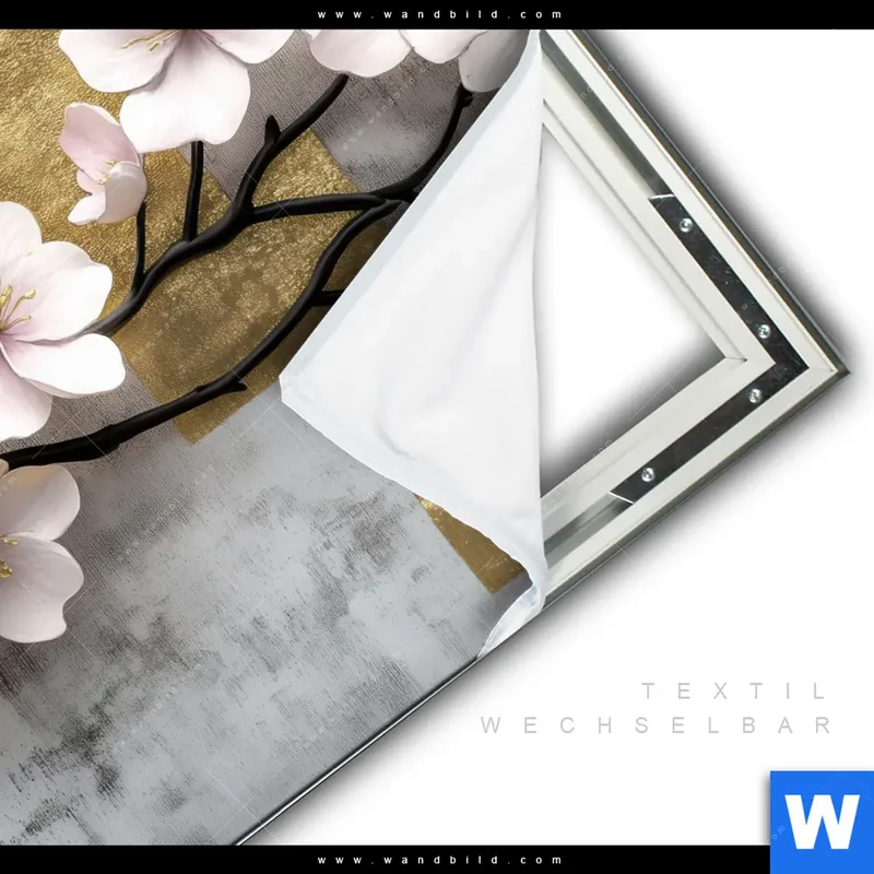 Spannbild | Kirschblüten in goldener Harmonie | Quadrat
