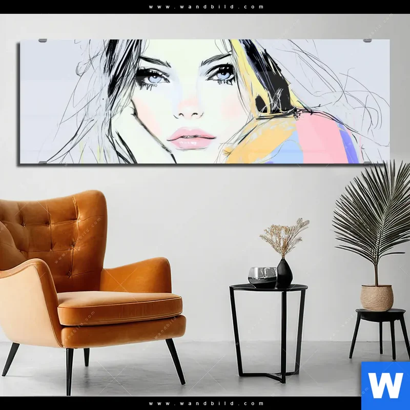 Acrylglasbild | Verträumter Blick einer Frau | Panorama