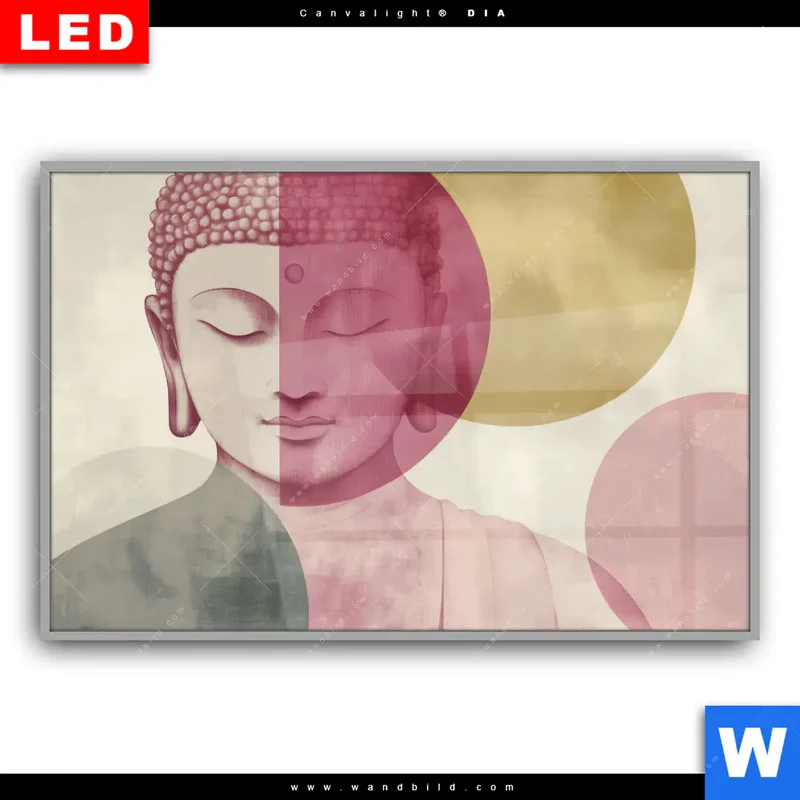 Leuchtbild Acrylglas Canvalight® DIA | Buddha in sanfter Balance | Querformat