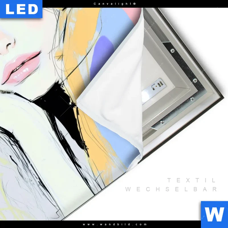 Canvalight® Leuchtbild | Verträumter Blick einer Frau | Quadrat