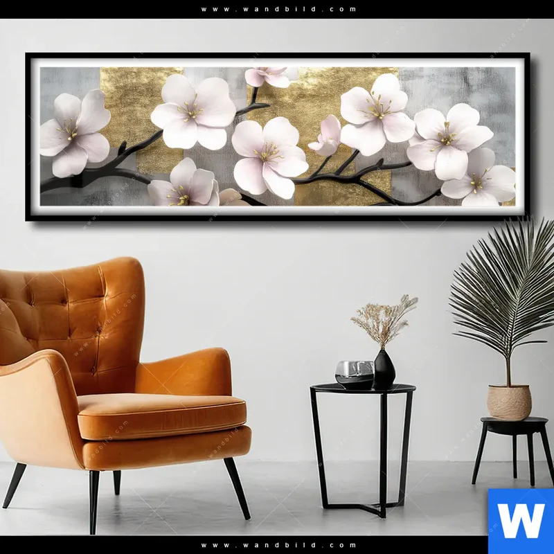 Poster | Kirschblüten in goldener Harmonie | Panorama