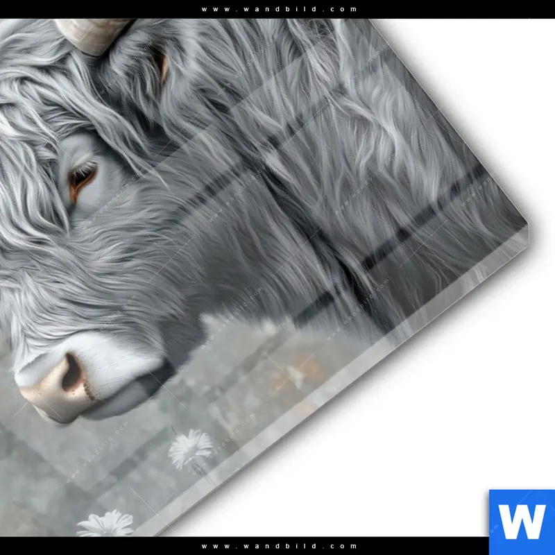 Acrylglasbild | Hochlandkuh - Sanfte Stärke | Querformat