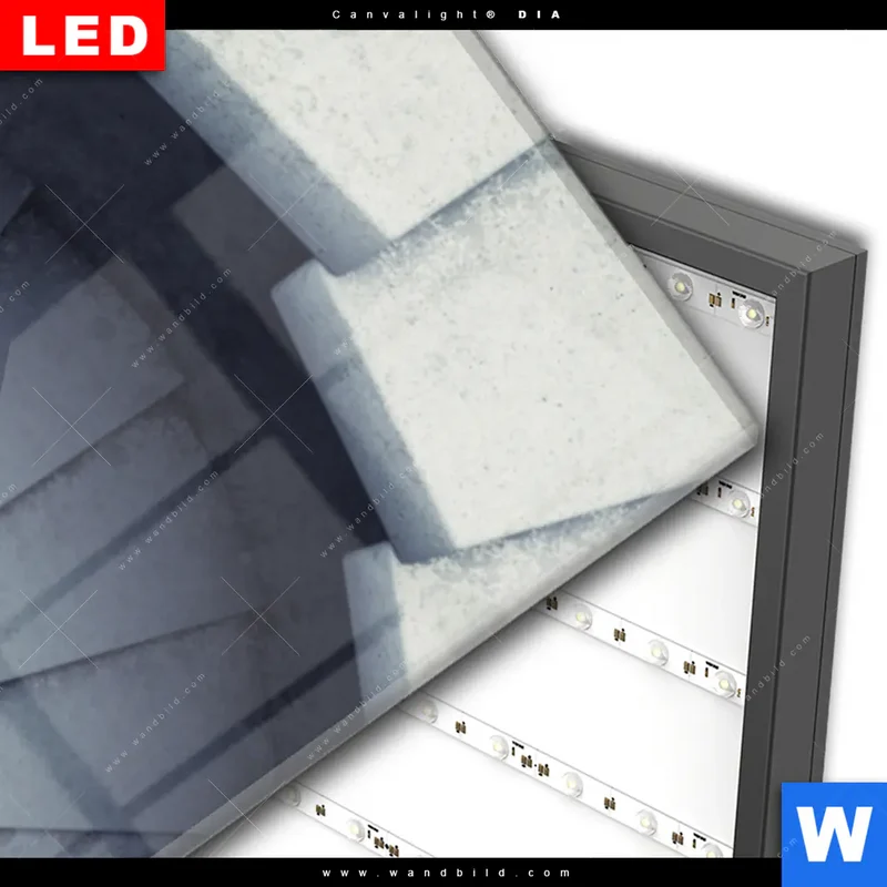 Wechselmotiv Acrylglas Canvalight® DIA | Stufen der Unendlichkeit | Schmal