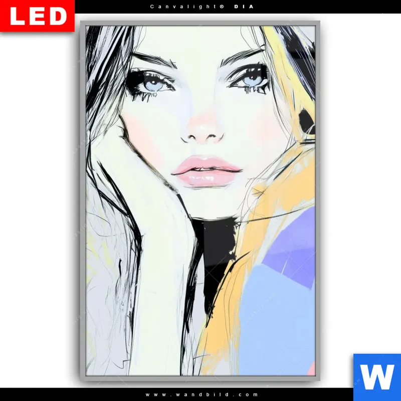 Leuchtbild Acrylglas Canvalight® DIA | Verträumter Blick einer Frau | Hochformat
