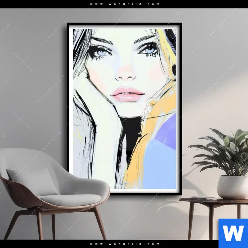 Poster | Verträumter Blick einer Frau | Hochformat