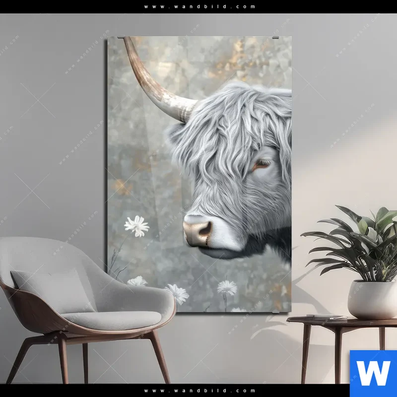 Acrylglasbild | Hochlandkuh - Sanfte Stärke | Hochformat