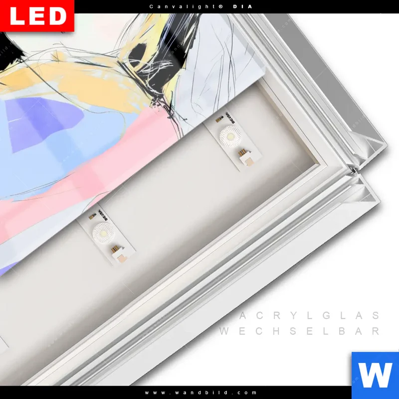 Leuchtbild Acrylglas Canvalight® DIA | Verträumter Blick einer Frau | Quadrat